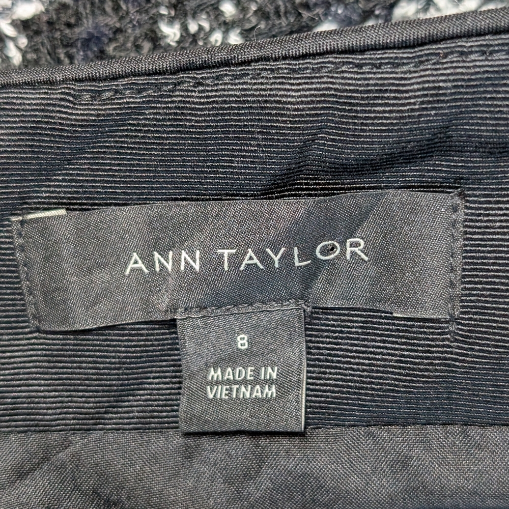 Ann Taylor Black & White Textured Tweed Skirt Size 8 - Picture 6 of 7